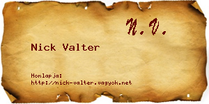 Nick Valter névjegykártya